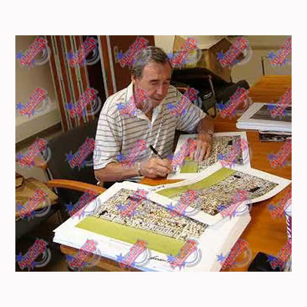 Pele & Gordon Banks dual signed "The Save" photo