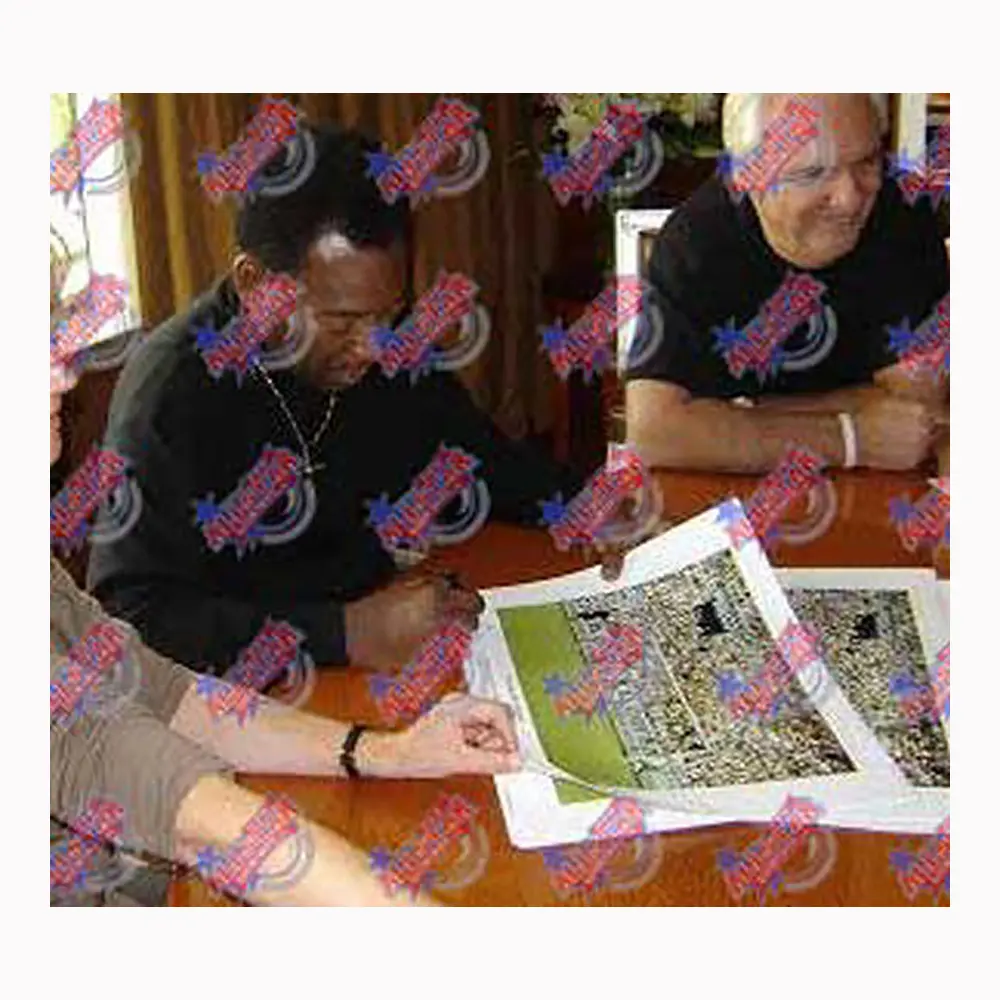 Pele & Gordon Banks dual signed "The Save" photo