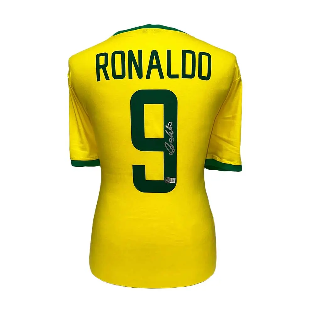 Ronaldo Nazário signed Brazil retro home shirt