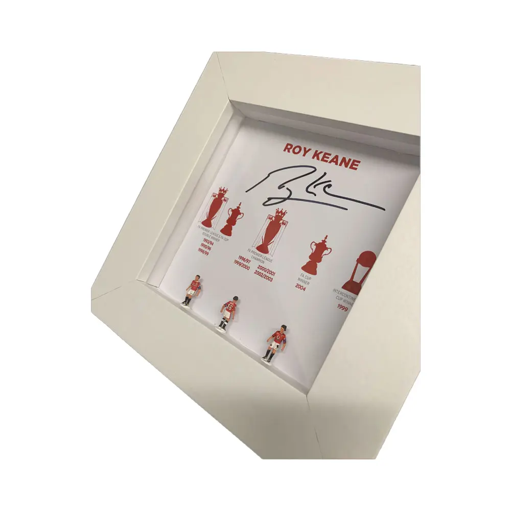 Roy Keane signed hand painted Subbuteo style career display