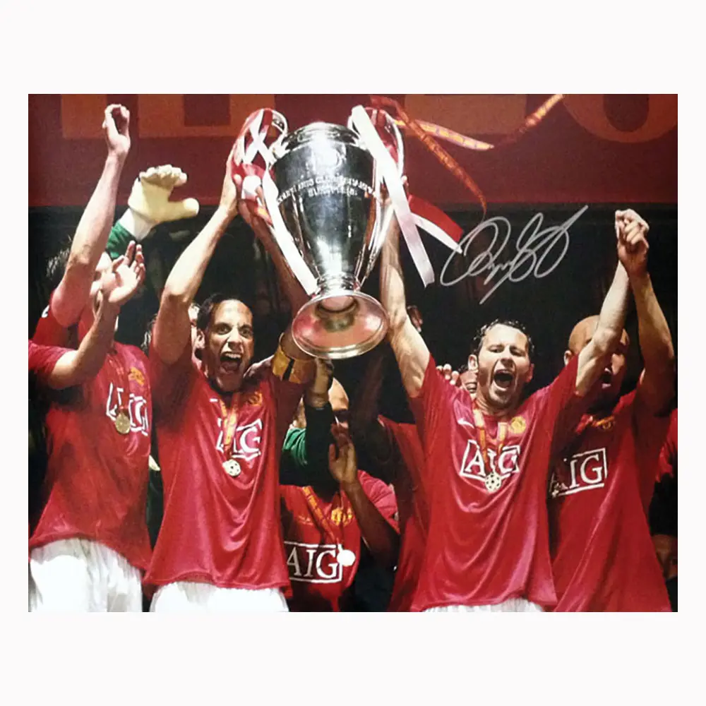 Ryan Giggs Signed Manchester United 2008 Champions League Final photo