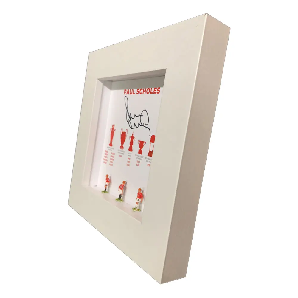 Paul Scholes signed hand painted Subbuteo style career display