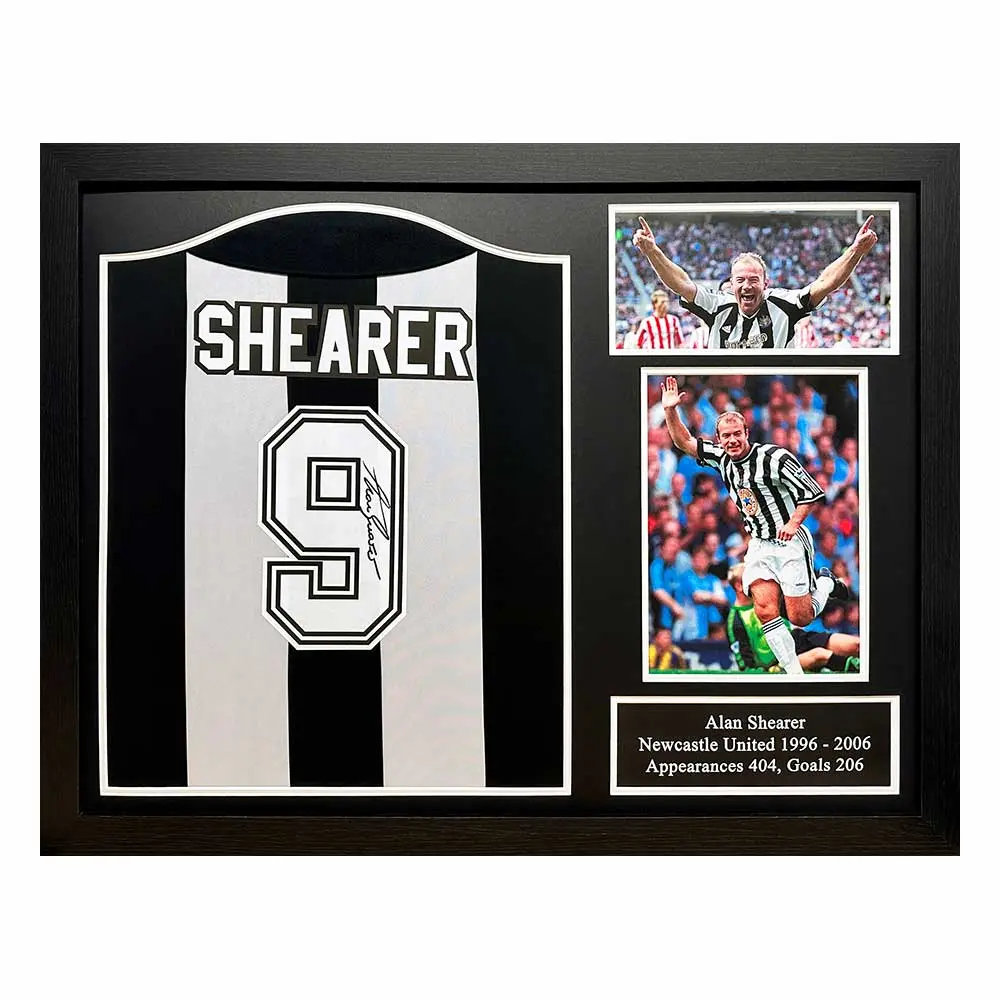 Alan Shearer signed Newcastle United official retro shirt.
