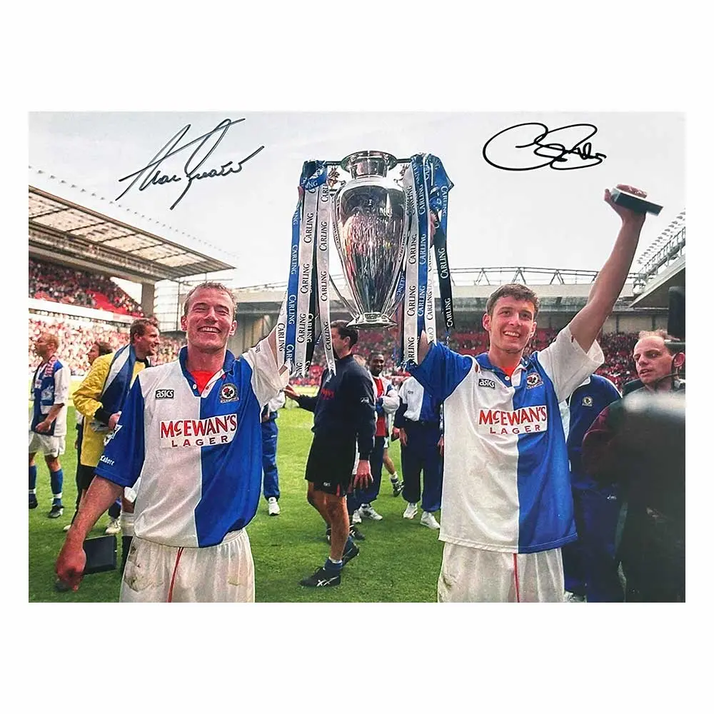 Alan Shearer & Chris Sutton dual signed Blackburn Rovers photo