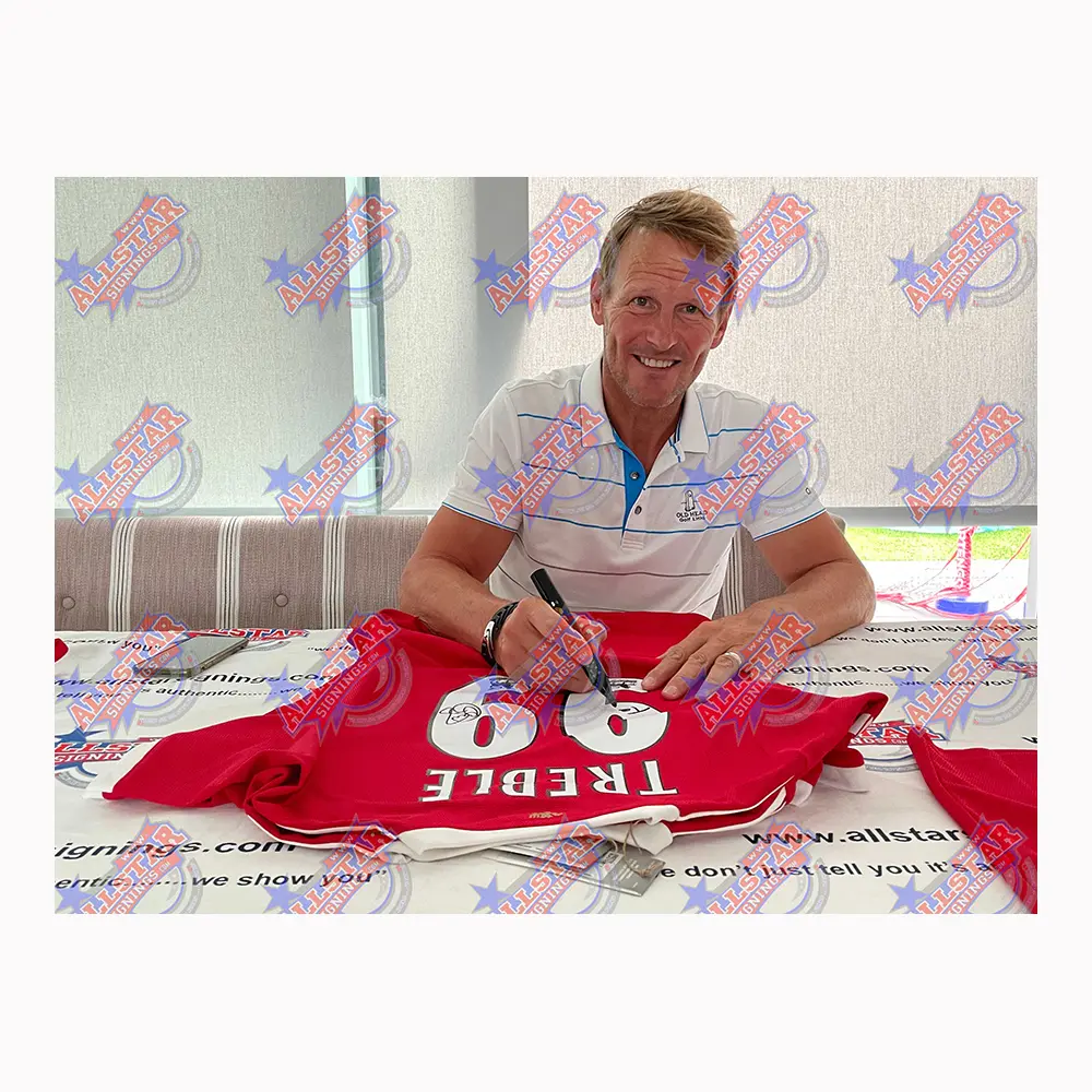 Solskjaer & Sheringham dual signed Manchester United Treble 1999 Shirt
