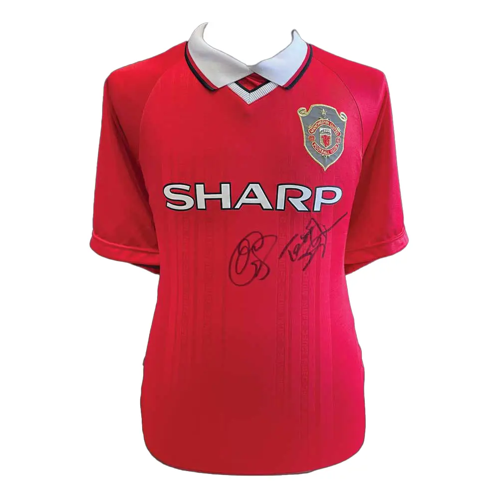 Solskjaer & Sheringham dual signed Manchester United 1999 Shirt