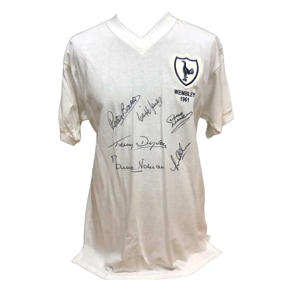 Tottenham 1961 Double Winners shirt signed by 6.