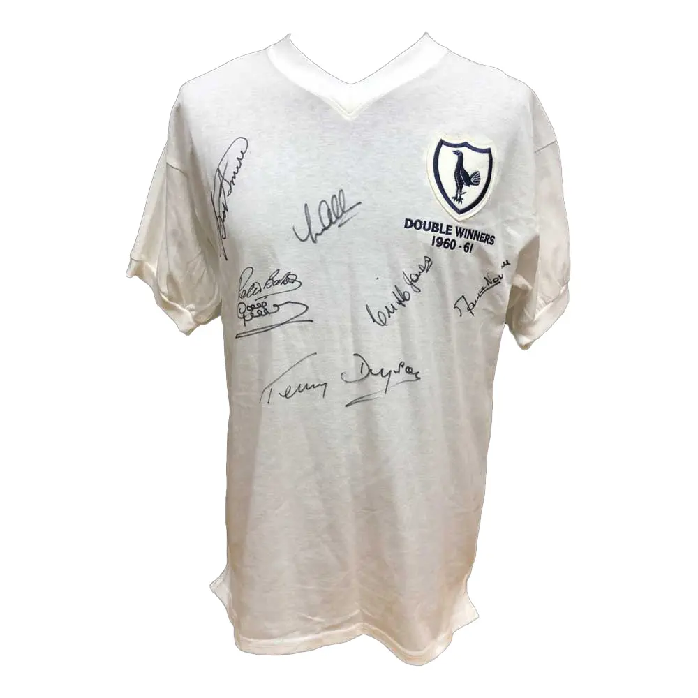 Tottenham 1961 Double Winners shirt signed by 7