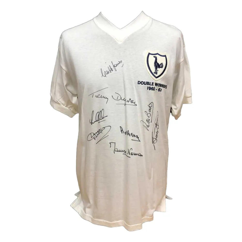 Tottenham 1961 Double Winners shirt signed by 8