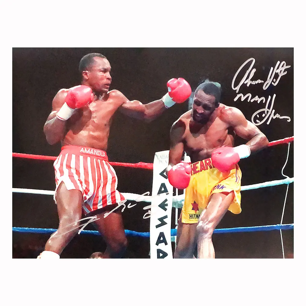 Sugar Ray Leonard & Thomas Hearns dual signed photo