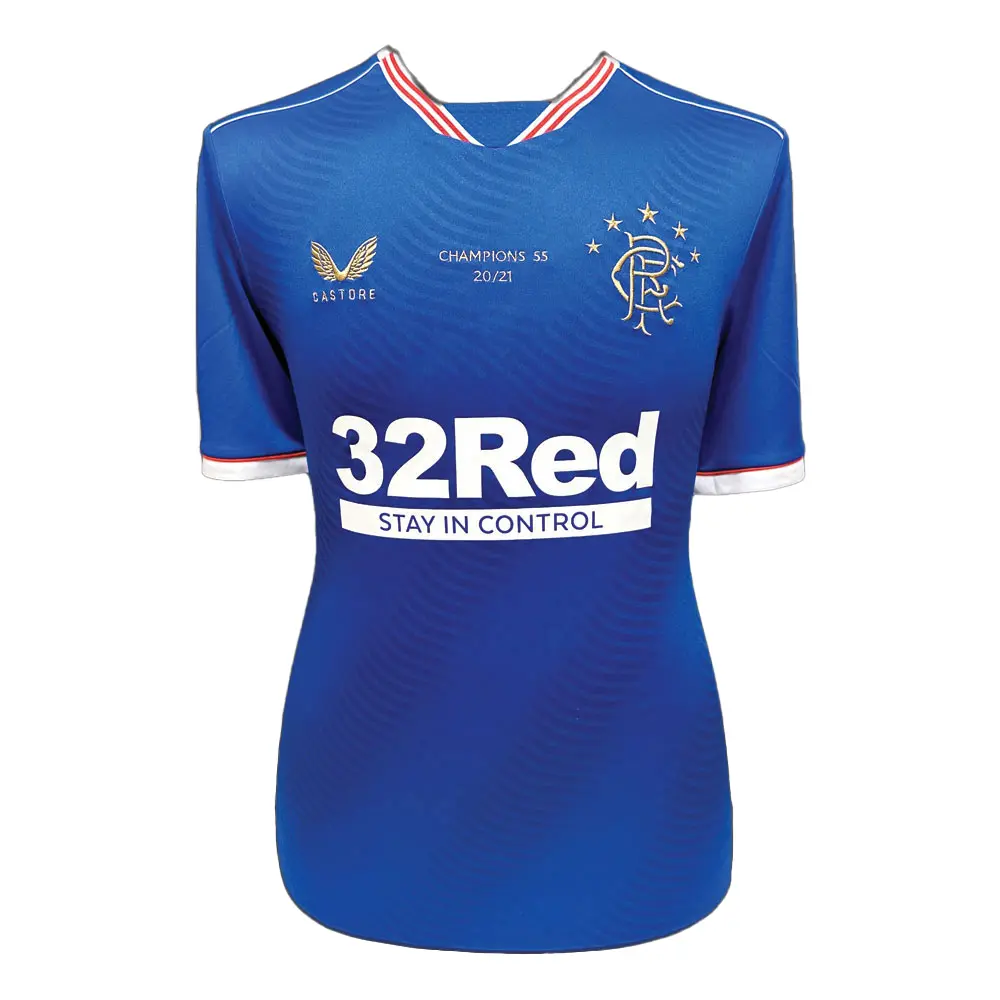 James Tavernier signed Rangers Champions 55 #2 shirt