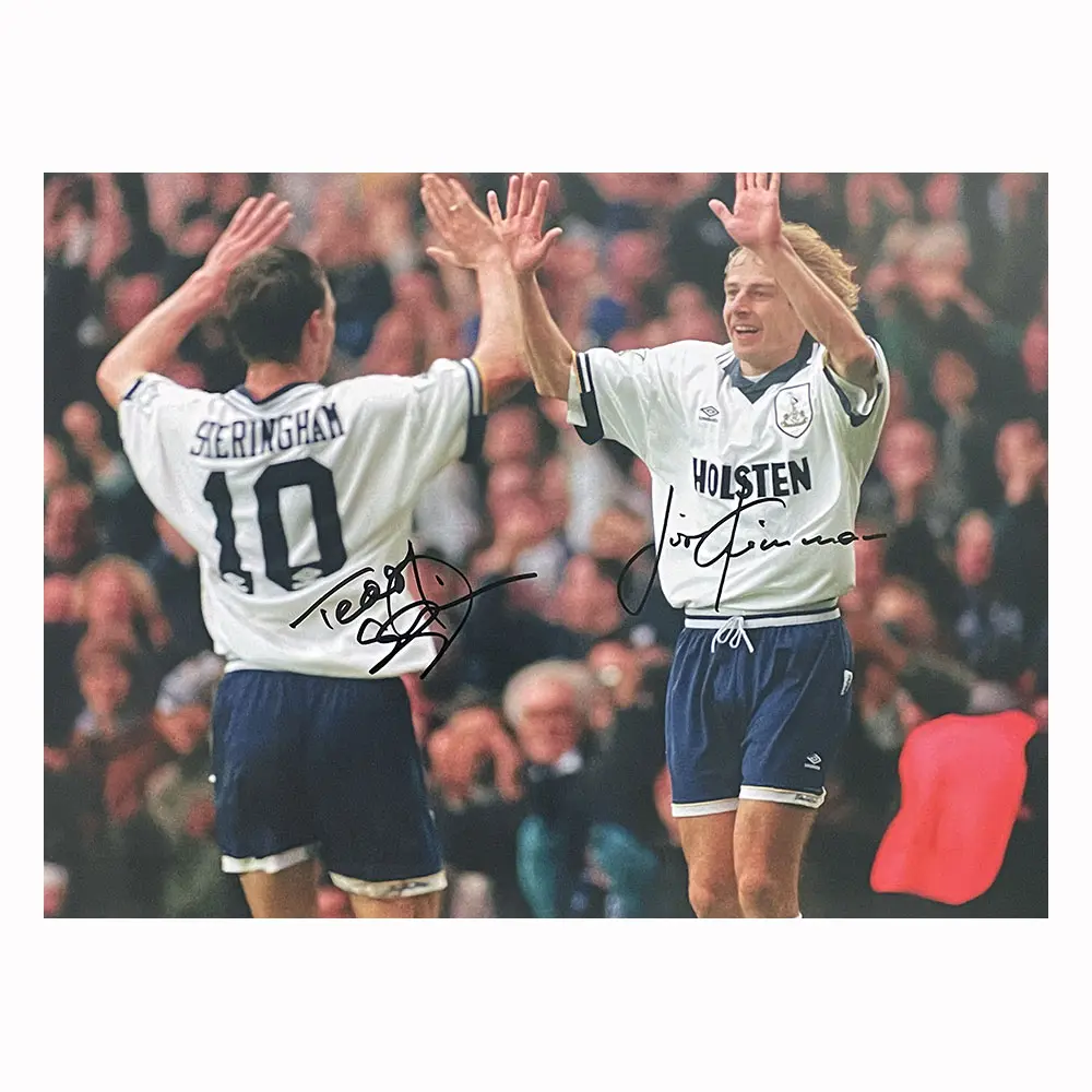 Klinsmann & Sheringham dual signed Tottenham photo
