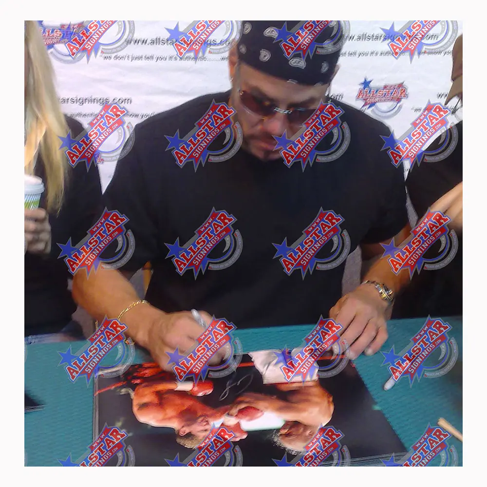 Tommy Morrison signed 16x12 photo vs George Foreman