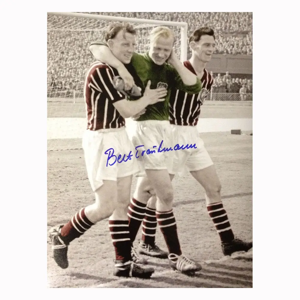 Bert Trautmann signed 1956 FA Cup Final photo (3)