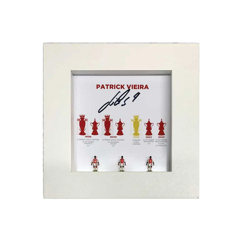 Patrick Vieira signed hand painted Arsenal Subbuteo style display