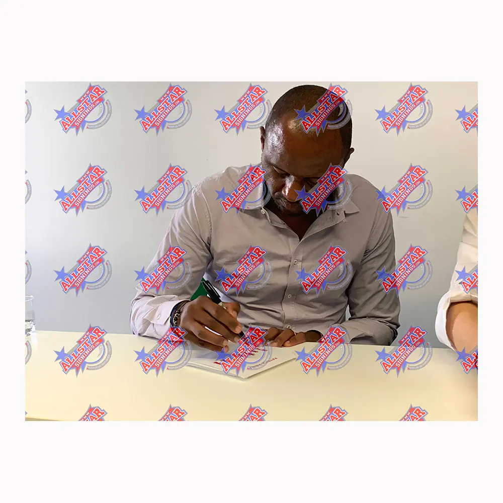 Patrick Vieira signed hand painted Arsenal Subbuteo style display