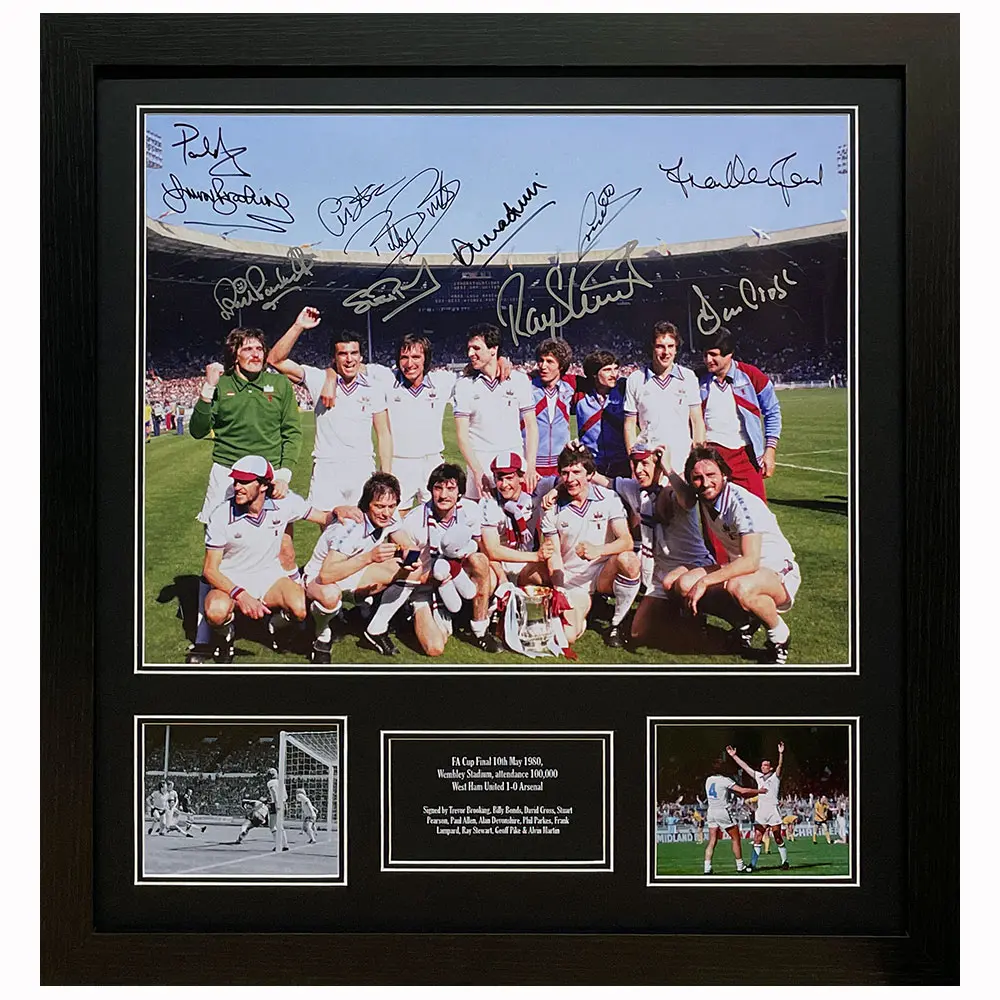 West Ham United 1980 FA Cup Final photo signed by 11