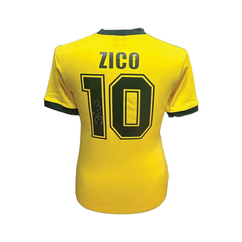 Zico signed Brazil 1982 shirt