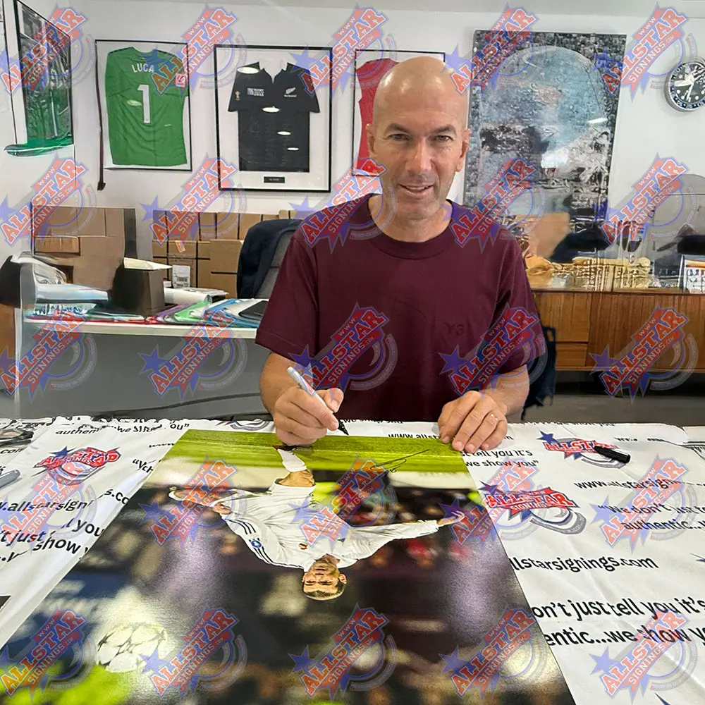 Zinedine Zidane signed Real Mardrid Champions League Final goal 16x20 photo