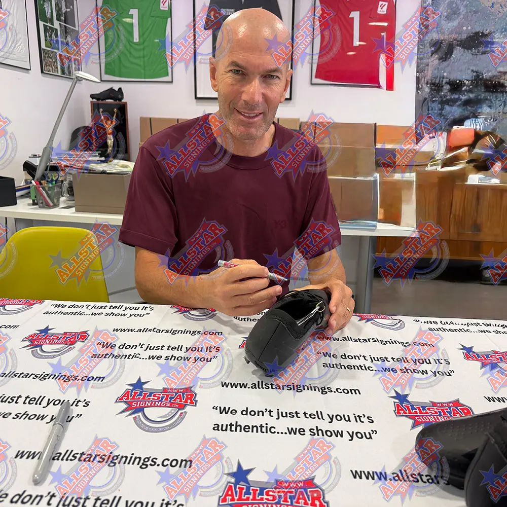 Zinedine Zidane signed Adidas football boot
