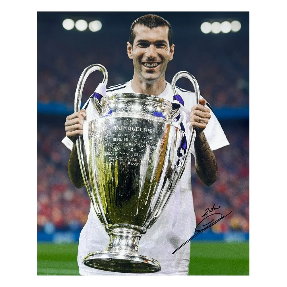 Zinedine Zidane signed Real Mardrid Champions League Winners 16x20 photo