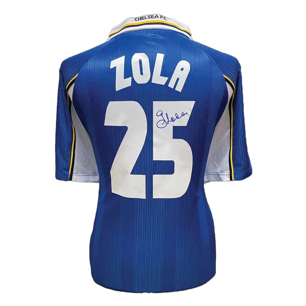 Gianfranco Zola signed Chelsea 1998 ECWC Final shirt.