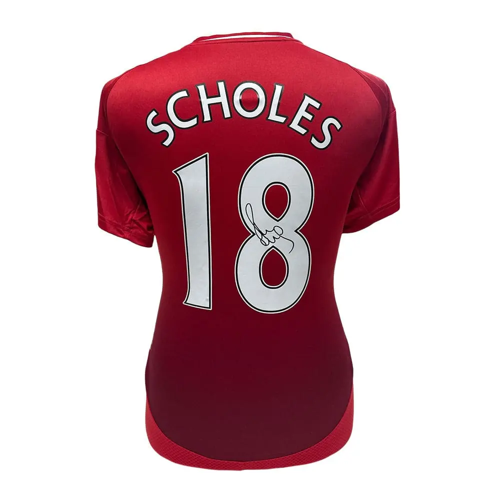 Paul Scholes signed Manchester United 18 shirt