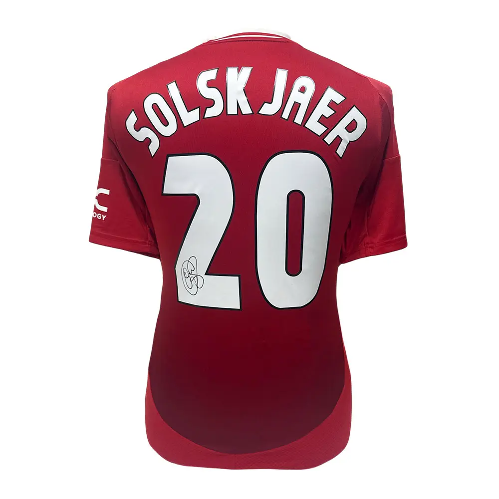 Ole Gunnar Solskjaer signed #20 Manchester United Shirt.